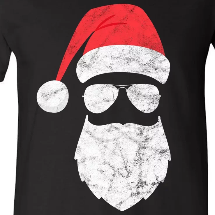 Bearded Santa Claus Hipster V-Neck T-Shirt