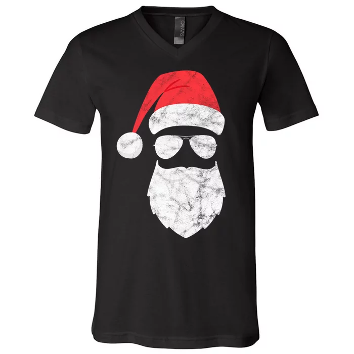 Bearded Santa Claus Hipster V-Neck T-Shirt