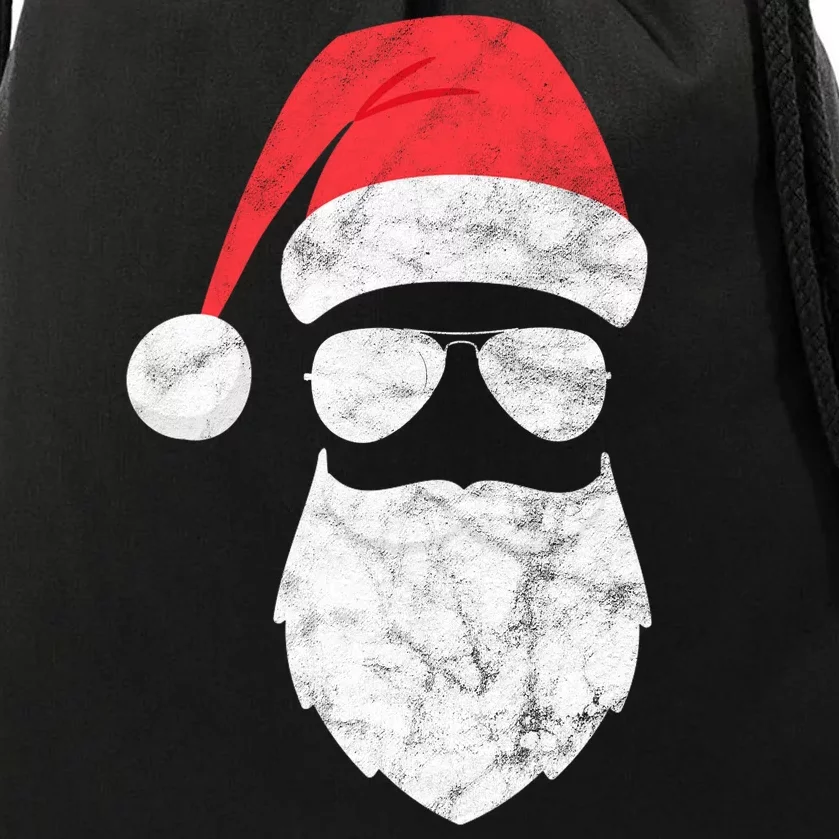 Bearded Santa Claus Hipster Drawstring Bag