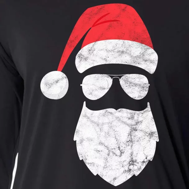 Bearded Santa Claus Hipster Cooling Performance Long Sleeve Crew