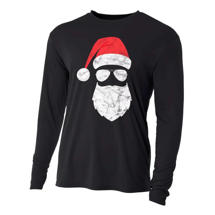 Bearded Santa Claus Hipster Cooling Performance Long Sleeve Crew