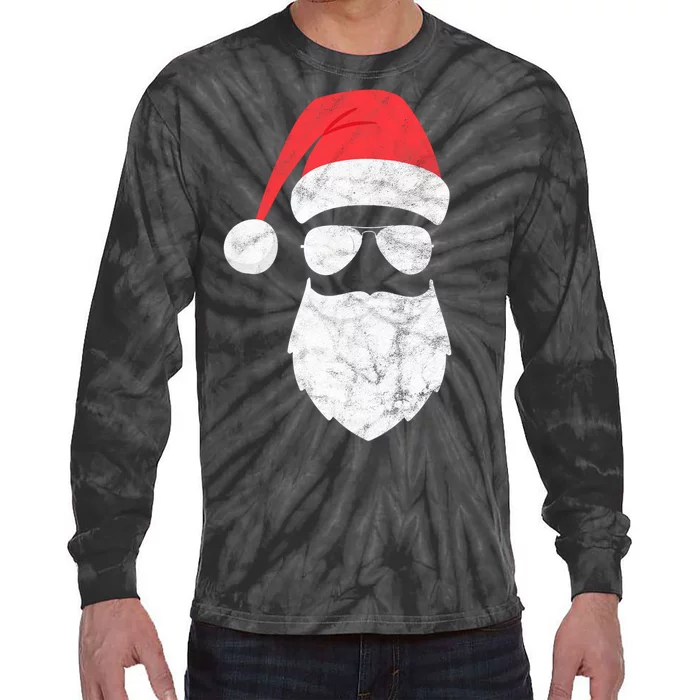 Bearded Santa Claus Hipster Tie-Dye Long Sleeve Shirt