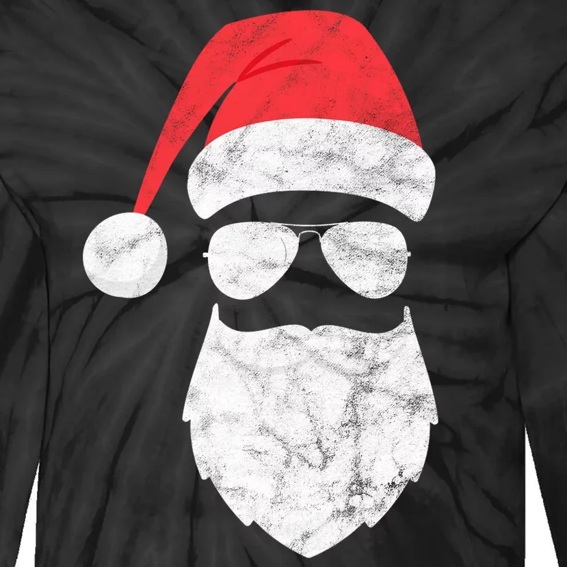 Bearded Santa Claus Hipster Tie-Dye Long Sleeve Shirt