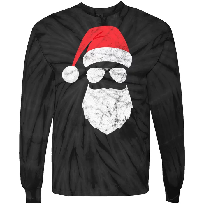 Bearded Santa Claus Hipster Tie-Dye Long Sleeve Shirt