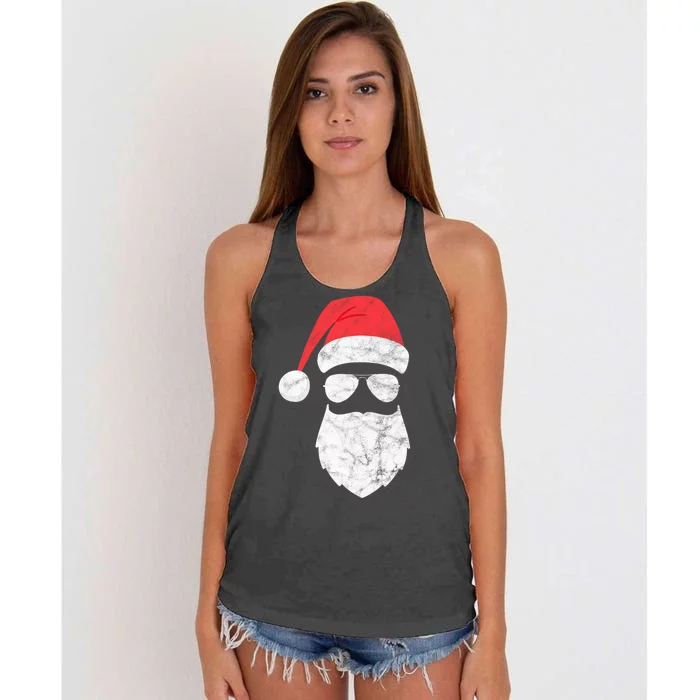 Bearded Santa Claus Hipster Women's Knotted Racerback Tank