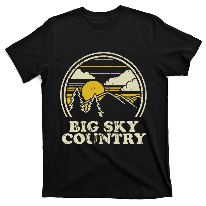 Big Sky Country Montana Vintage Hiking Mountains T-Shirt