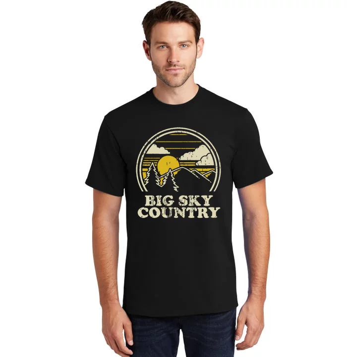 Big Sky Country Montana Vintage Hiking Mountains Tall T-Shirt