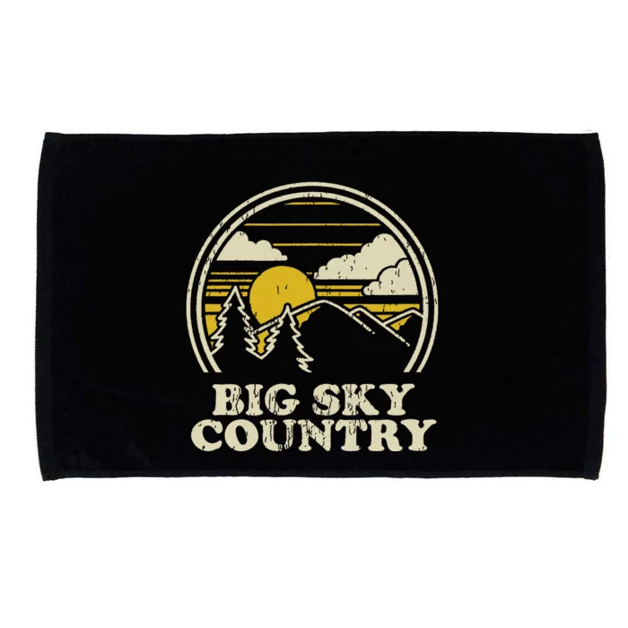 Big Sky Country Montana Vintage Hiking Mountains Microfiber Hand Towel