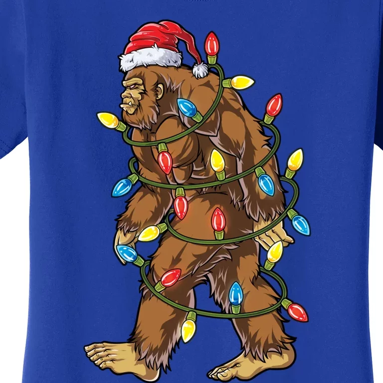 Bigfoot Santa Christmas Tree Lights Xmas Boys Sasquatch Meaningful Gift Women's T-Shirt