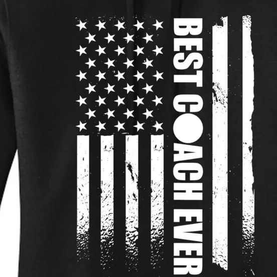 Best Soccer Coach Ever American Flag Women's Pullover Hoodie