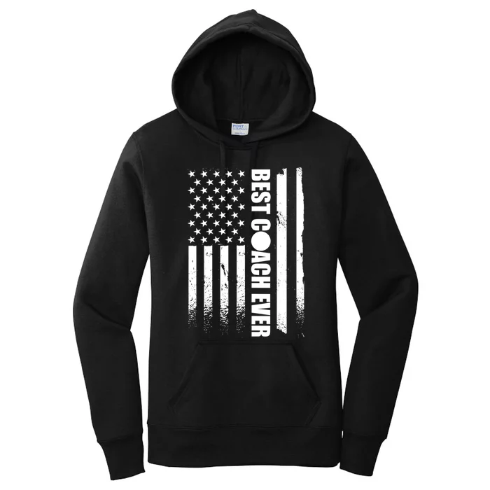 Best Soccer Coach Ever American Flag Women's Pullover Hoodie