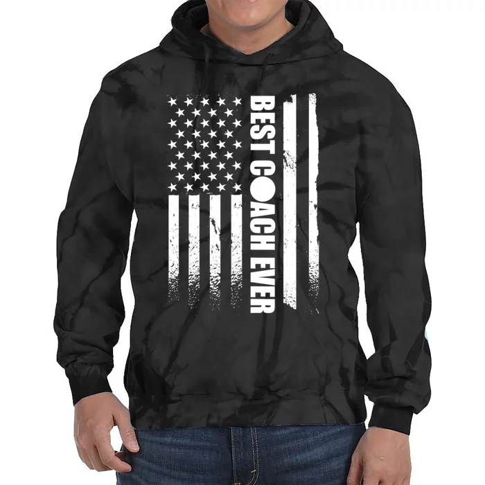 Best Soccer Coach Ever American Flag Tie Dye Hoodie