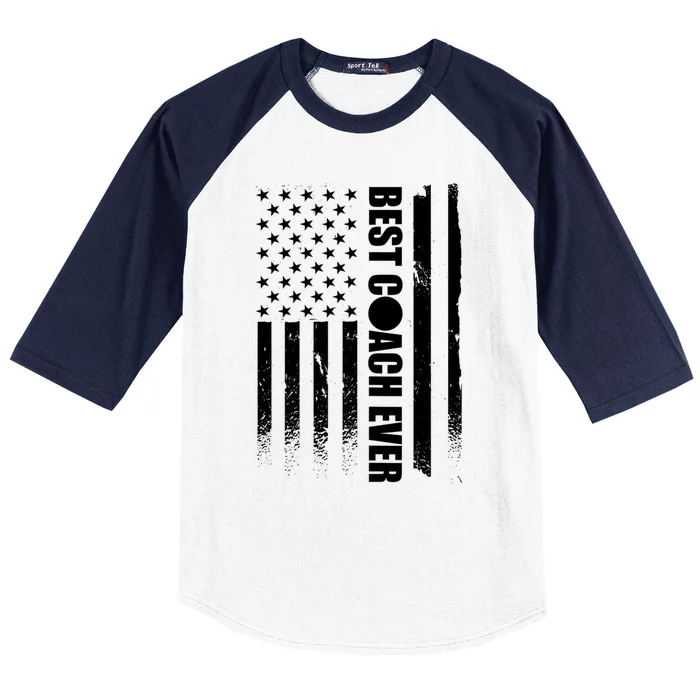 Best Soccer Coach Ever American Flag Baseball Sleeve Shirt