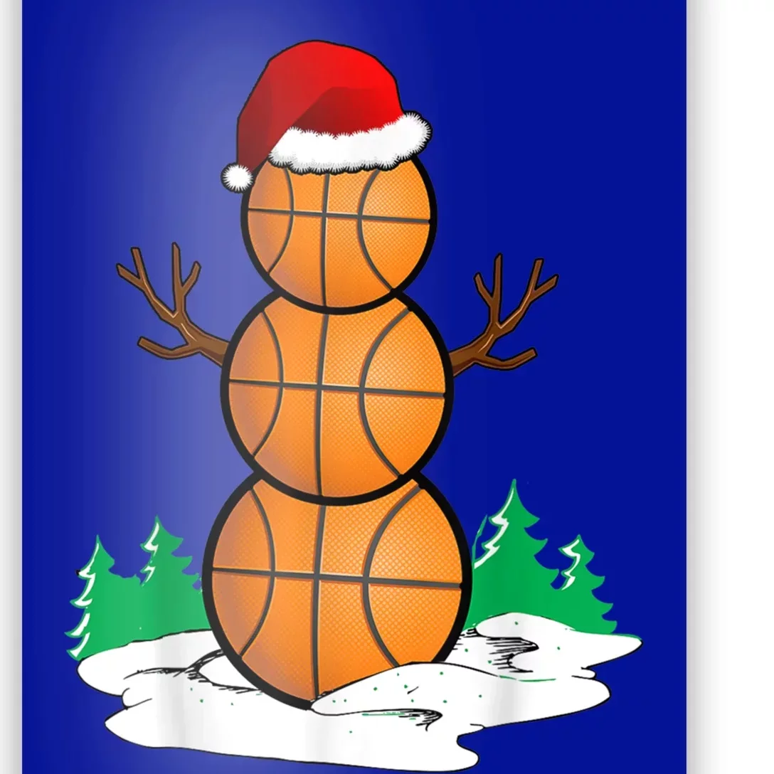 Basketball Snow Christmas Balls Xmas Hat Santa Claus Great Gift Poster