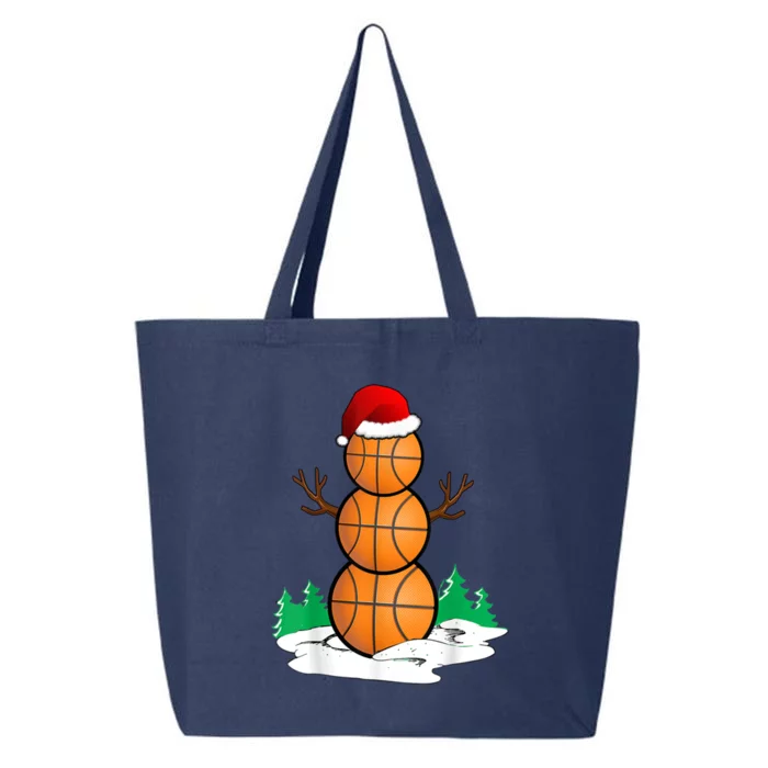 Basketball Snow Christmas Balls Xmas Hat Santa Claus Great Gift 25L Jumbo Tote