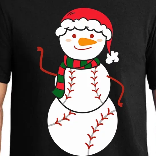 Baseball Snow Christmas Baseball Player Xmas Party Gift Pajama Set