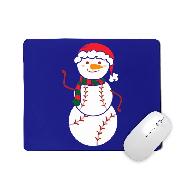 Baseball Snow Christmas Baseball Player Xmas Party Gift Mousepad