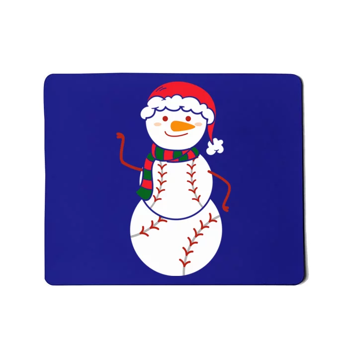 Baseball Snow Christmas Baseball Player Xmas Party Gift Mousepad