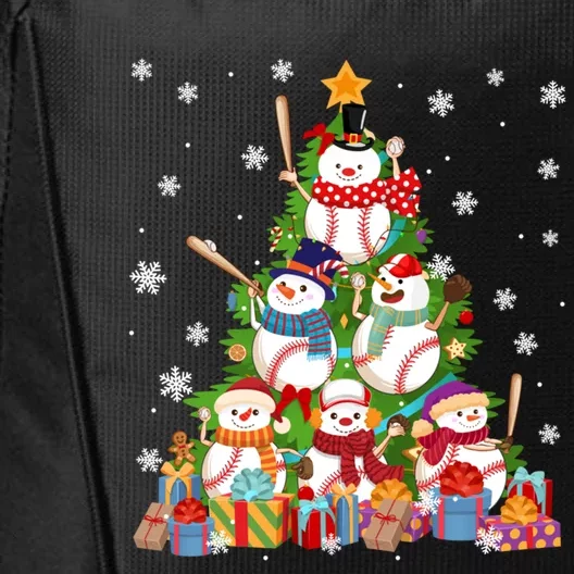 Baseball Snow Christmas Tree Pitchers Catchers Gift City Backpack