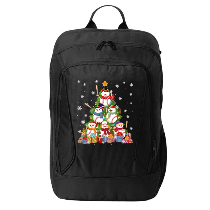 Baseball Snow Christmas Tree Pitchers Catchers Gift City Backpack