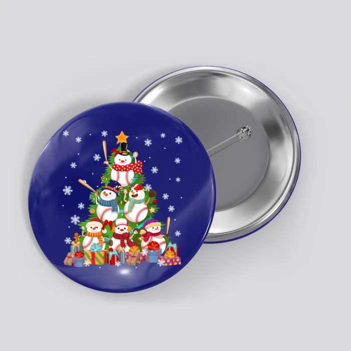 Baseball Snow Christmas Tree Pitchers Catchers Gift Button