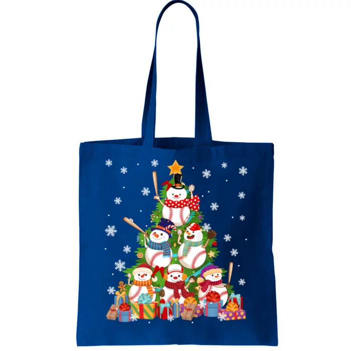 Baseball Snow Christmas Tree Pitchers Catchers Gift Tote Bag