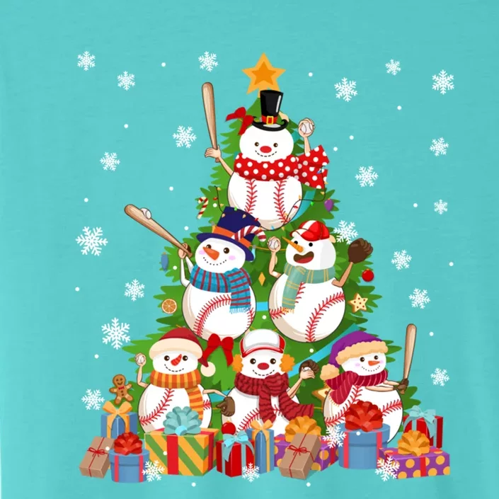 Baseball Snow Christmas Tree Pitchers Catchers Gift ChromaSoft Performance T-Shirt