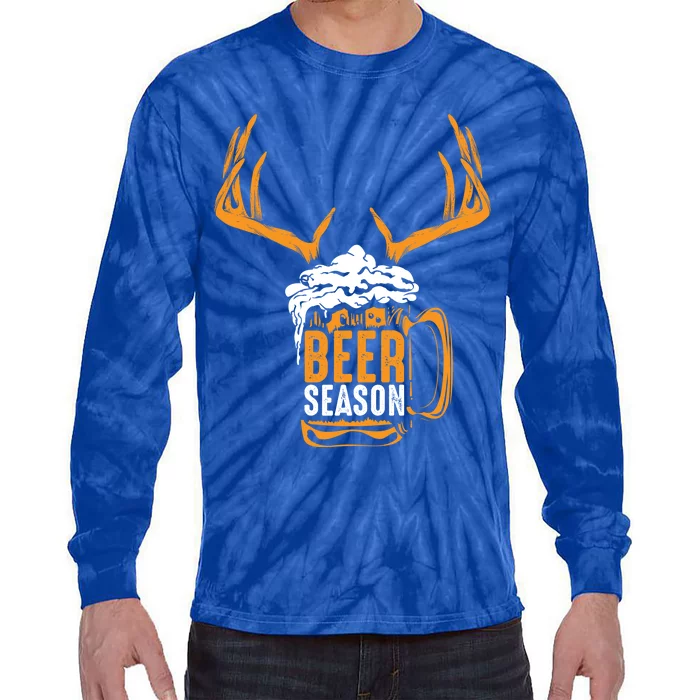 Beer Season Cute Gift Xmas Animal Hunting Beer Ers Gift Tie-Dye Long Sleeve Shirt