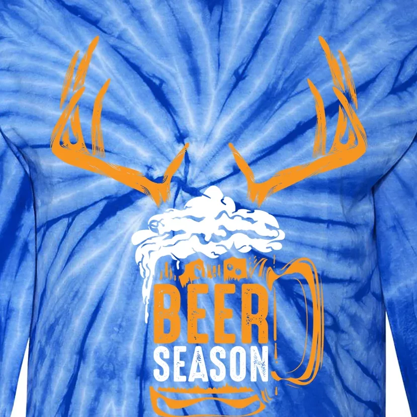 Beer Season Cute Gift Xmas Animal Hunting Beer Ers Gift Tie-Dye Long Sleeve Shirt