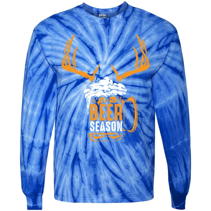 Beer Season Cute Gift Xmas Animal Hunting Beer Ers Gift Tie-Dye Long Sleeve Shirt