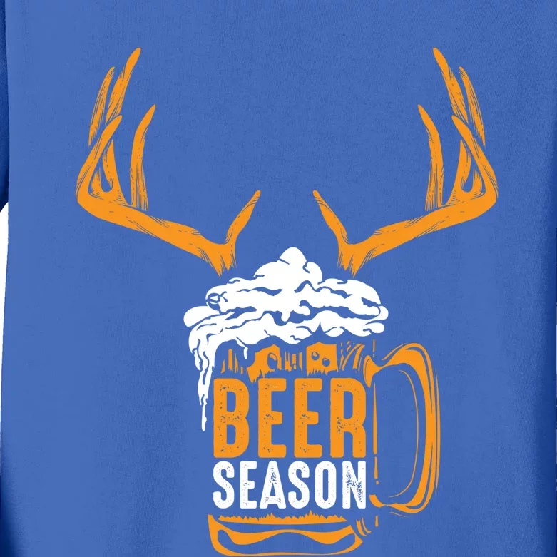 Beer Season Cute Gift Xmas Animal Hunting Beer Ers Gift Kids Long Sleeve Shirt