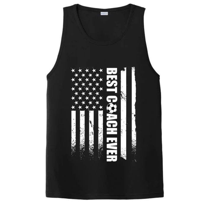 Best Soccer Coach Ever American Flag Performance Tank