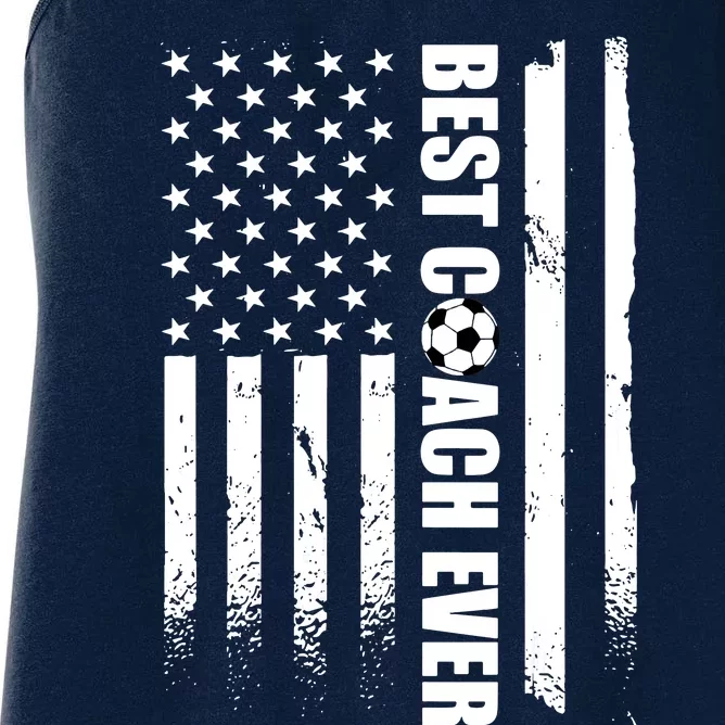 Best Soccer Coach Ever American Flag Women's Racerback Tank