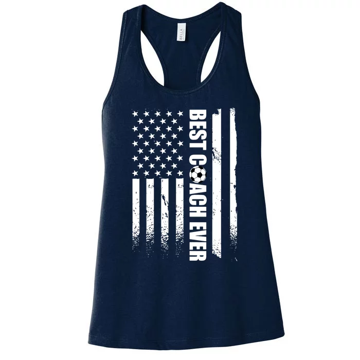 Best Soccer Coach Ever American Flag Women's Racerback Tank