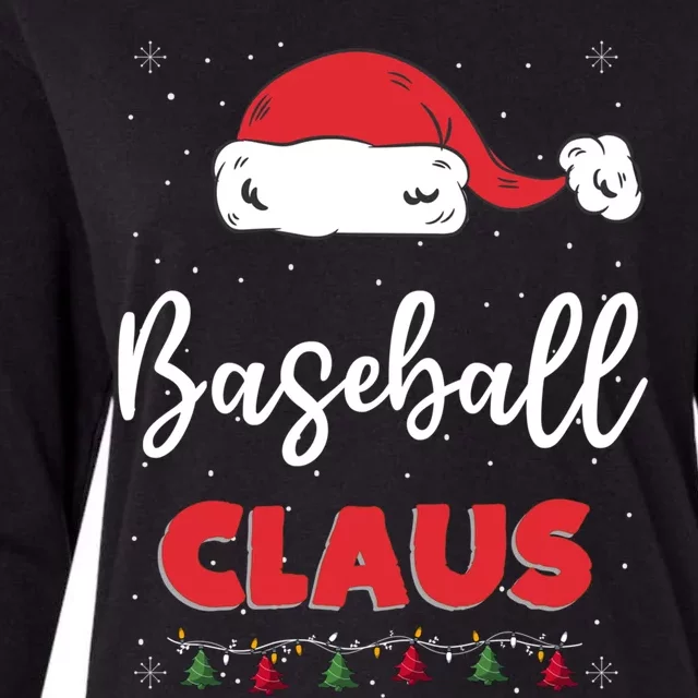 Baseball Santa Claus Christmas Funny Family Matching Costume Gift Womens Cotton Relaxed Long Sleeve T-Shirt