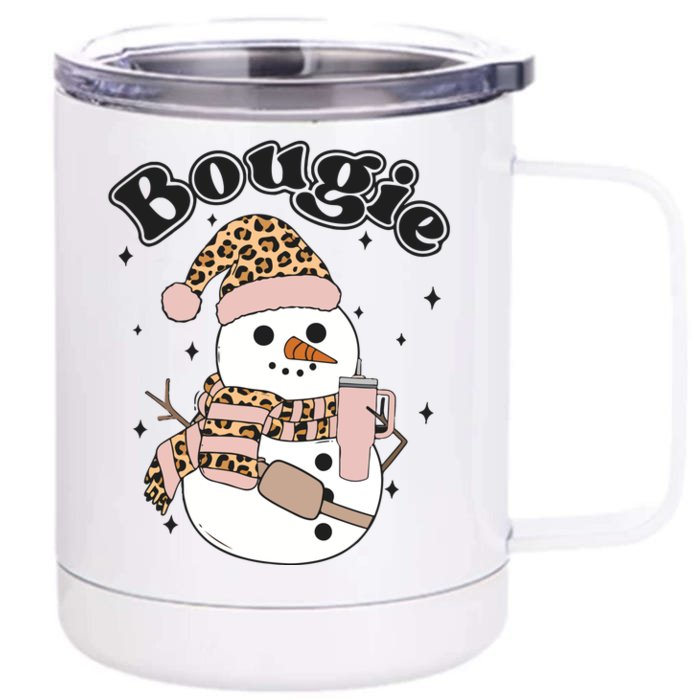 Boojee Snowman Candle Snowman Stanley Tumbler Belt Bag Front & Back 12oz Stainless Steel Tumbler Cup