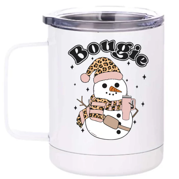 Boojee Snowman Candle Snowman Stanley Tumbler Belt Bag Front & Back 12oz Stainless Steel Tumbler Cup