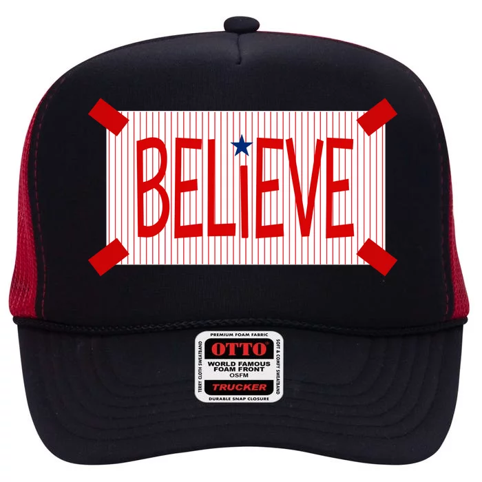 Believe Philadelphia Baseball Fan High Crown Mesh Trucker Hat