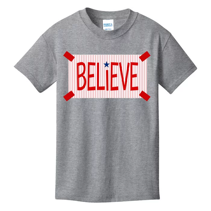 Believe Philadelphia Baseball Fan Kids T-Shirt