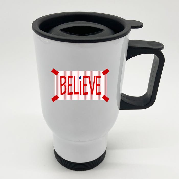 Believe Philadelphia Baseball Fan Front & Back Stainless Steel Travel Mug