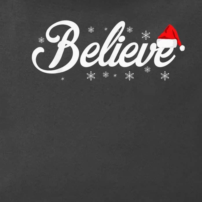 Believe Santa Claus Christmas Best Gift Shirt Zip Tote Bag