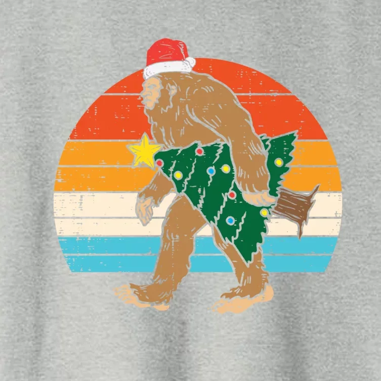 Bigfoot Sasquatch Christmas Tree Funny Xmas Pajamas Pjs Gift Women's Crop Top Tee