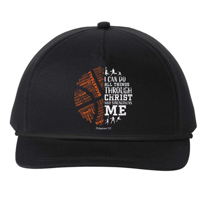 Basketball Sayings Christian Verse Graphic Snapback Five-Panel Rope Hat