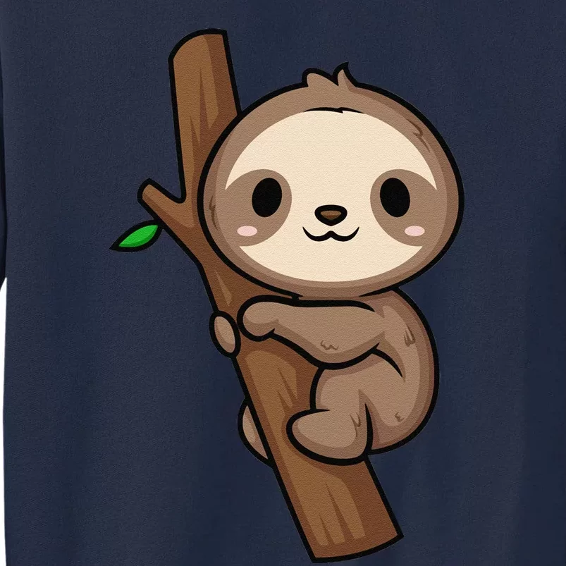 Baby Sloth Cub Anime Chibi Kawaii Japanese Funny Design Tall Sweatshirt