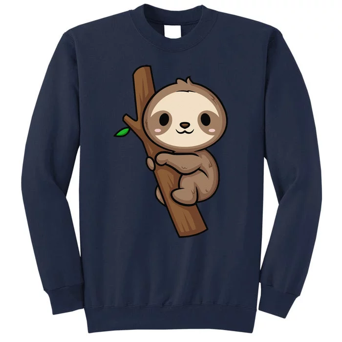 Baby Sloth Cub Anime Chibi Kawaii Japanese Funny Design Tall Sweatshirt