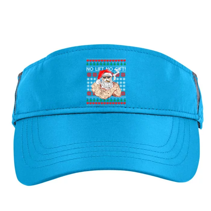 Bad Santa Claus Ugly Christmas Sweater No Lift No Gift Xmas Gift Adult Drive Performance Visor