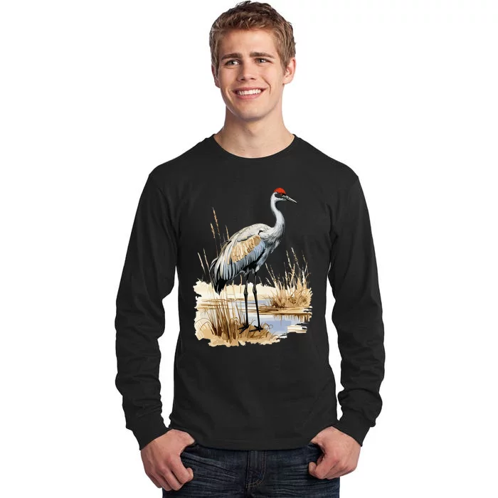 birding sandhill crane nebraska Sandhill cranes Tall Long Sleeve T-Shirt