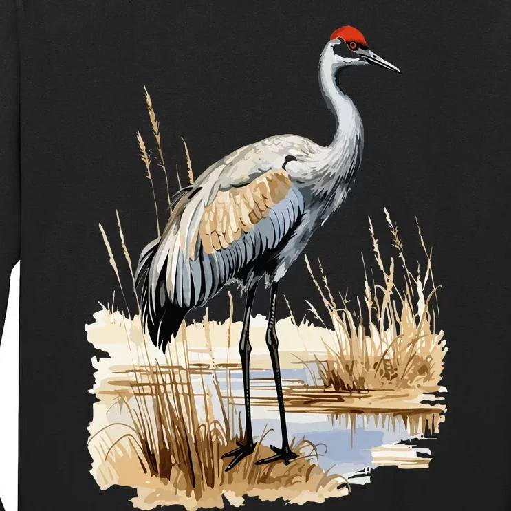 birding sandhill crane nebraska Sandhill cranes Tall Long Sleeve T-Shirt