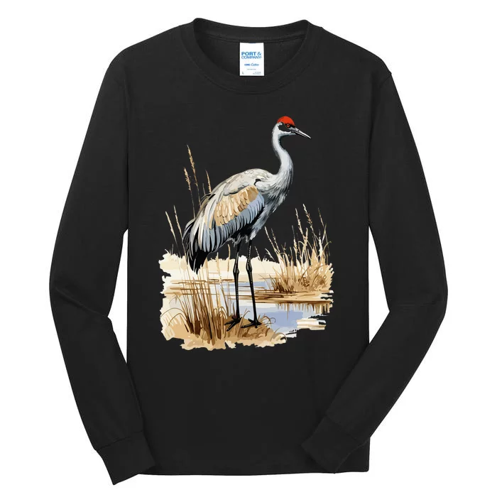 birding sandhill crane nebraska Sandhill cranes Tall Long Sleeve T-Shirt