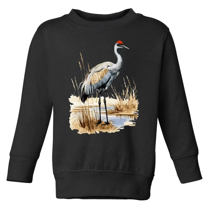 birding sandhill crane nebraska Sandhill cranes Toddler Sweatshirt